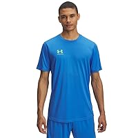 Under Armour Uomo Maglietta con Logo Challenger, Blue Atlantis/High Vis Yellow