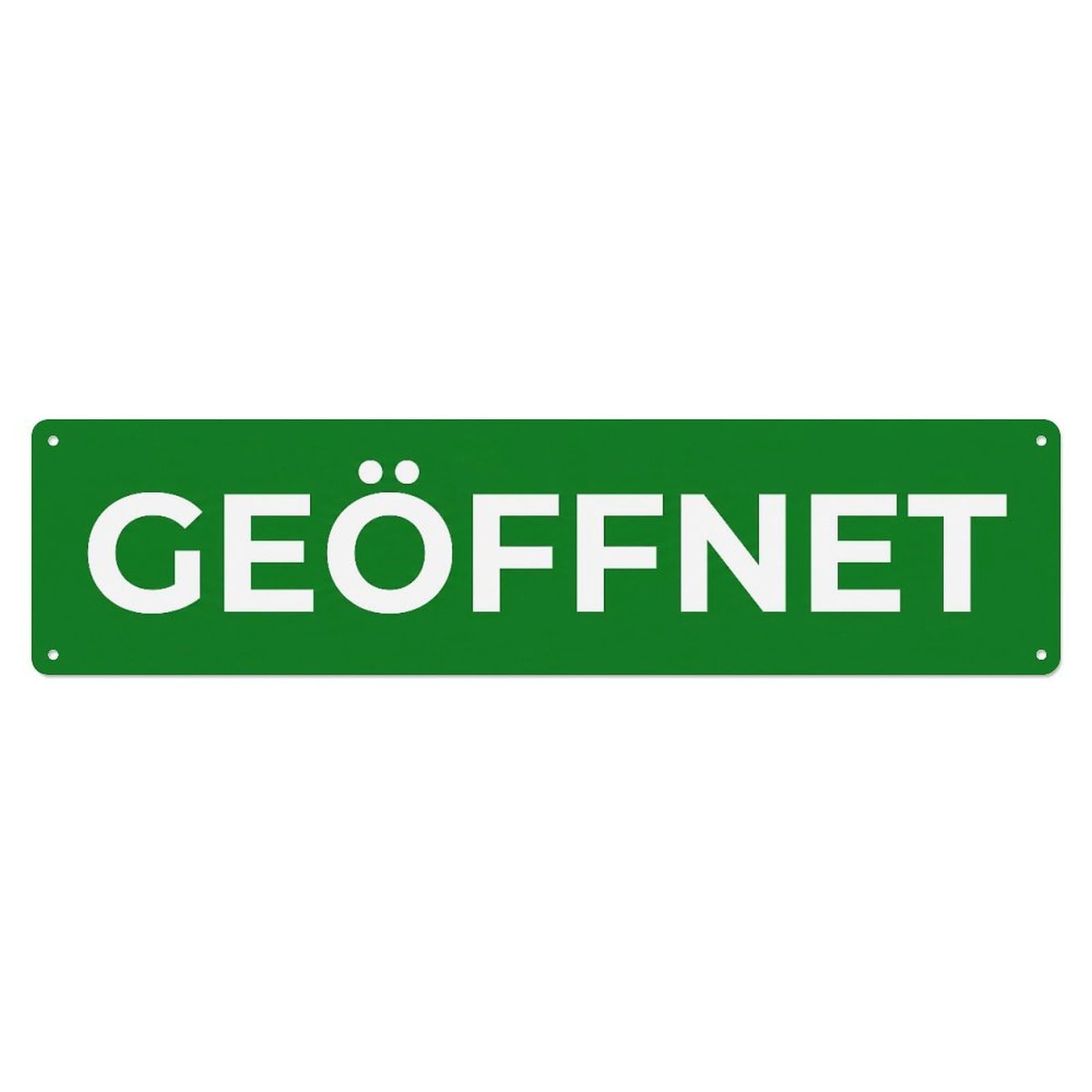 Metal Tin Sign Geoeffnet Willkommen Business Hours