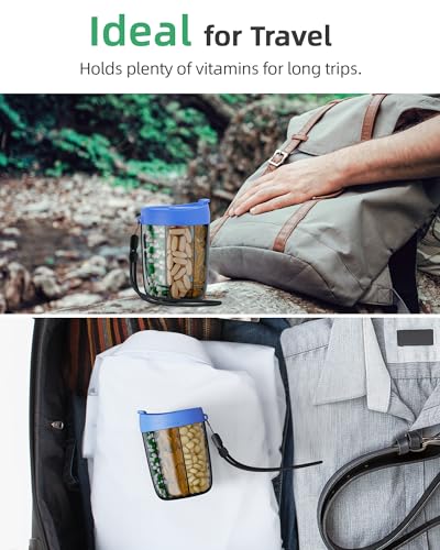 Image of PULIV Large Pill Bottle Organizer Anti-Mix Design, 6 Slots, 20 Labels | Supplement Organizer for Holding 6 Various Vitamins without Filling Hassle, Wide Opening Pill Box Case for Easy Retrieval