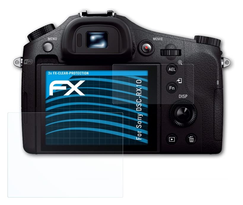 atFoliX Screen Protection Film compatible with Sony DSC-RX10 Screen Protector, ultra-clear FX Protective Film (Set of 3)