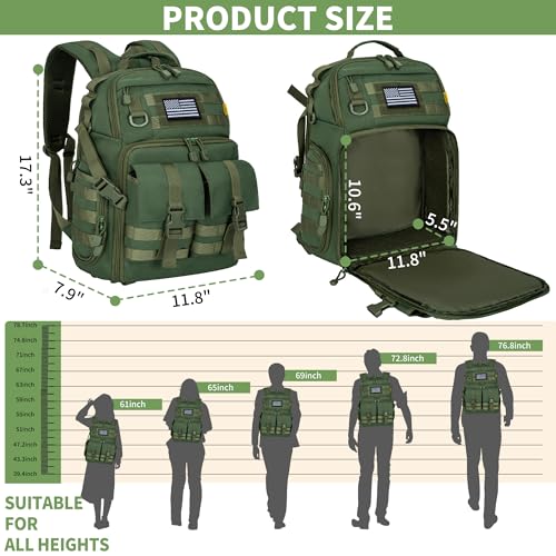 TORIBIO Camera Backpack for DSLR/SLR/Mirrorless Photography Camera, Water-resistant Tactical Camera Travel Bag Backpack Case with 15.6\" Laptop Compartment, Tripod Holder