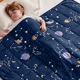anfie Weighted Blanket(36"x48" 3lbs) Weighted Blanket Cooling Blanket for Resting,Throw Size Breathable Blanket with Premium Glass Bead(Space Navy Blue)