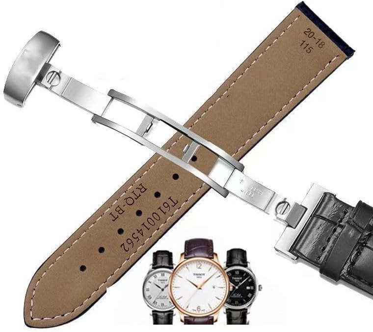 [イェジンジ] ティソ ル・ロックル 1853 T41用レザーウォッチストラップ、ティソ ジェントルマン T063用ウォッチバンド(