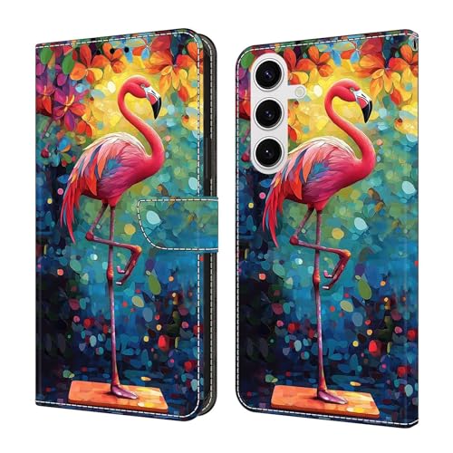Étui à rabat magnétique Samsung Galaxy S23FE cuir peint rose