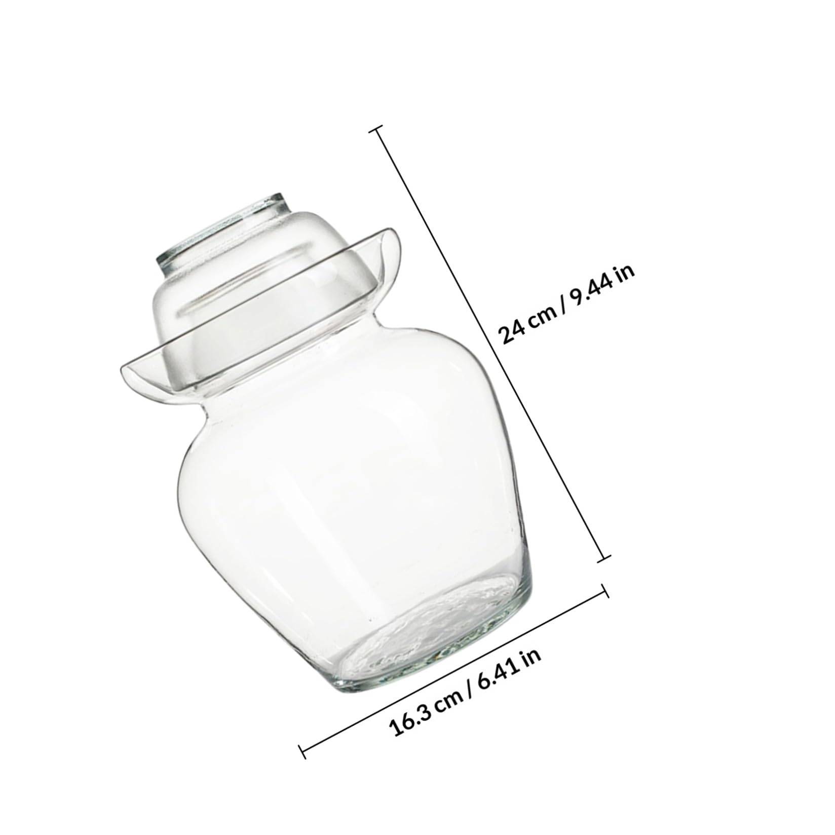 Ipetboom Tarro de Cristal para Encurtidos de Cocina, Vidrio Transparente Resistente al Calor, Capacidad 2.5 Kg, Recipiente Hermético para Fermentación y Conservación de Verduras Hogar