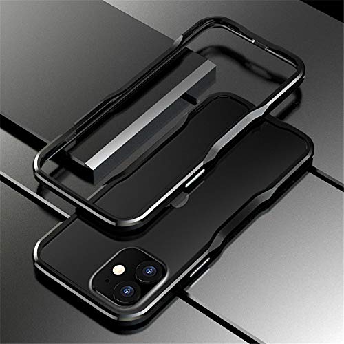 HENGHUI Aluminum Bumpers Compatible with iPhone 12 Pro/iPhone 12 6.1-INCH Bumper Case Metal Frame Bumper Cover Shock Absorbent Slim Cool Design (iPhone12/iPhone12Pro, Black)