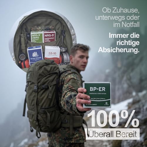 Notfallnahrung Testpaket BP-ER, NRG-5, Seven Oceans & GS-10 Notration + NRG-5 ZERO glutenfrei - Survival Food Set für Katastrophenschutz & Notvorrat Lebensmittel - Langzeitnahrung 20 Jahre genießbar – Bild 3