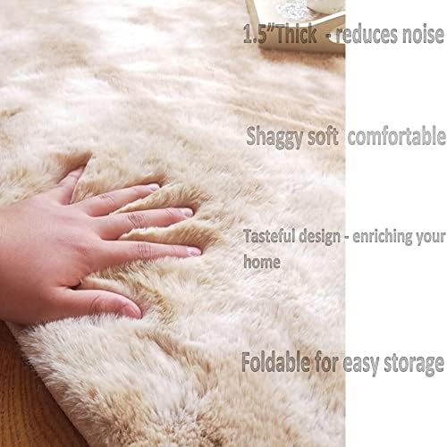 5X8 Feet Shaggy Area Rugs for Bedroom Living Room Ultra Soft Fluffy Throw Carpets for Kids Play Room Modern Home Decor Soft Fluffy Rugs Khaki 3 51lhEYX41CL. AC