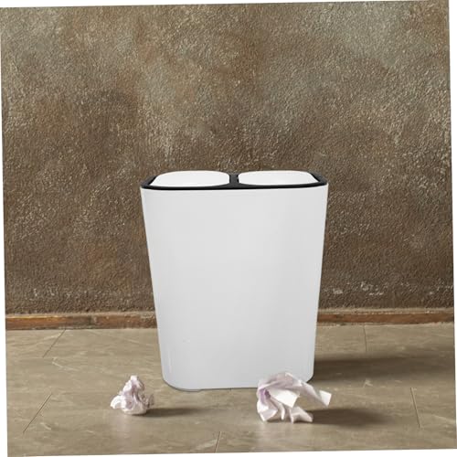 Caneca de basura reciclaje con doble compartimento blanca miniatura 7
