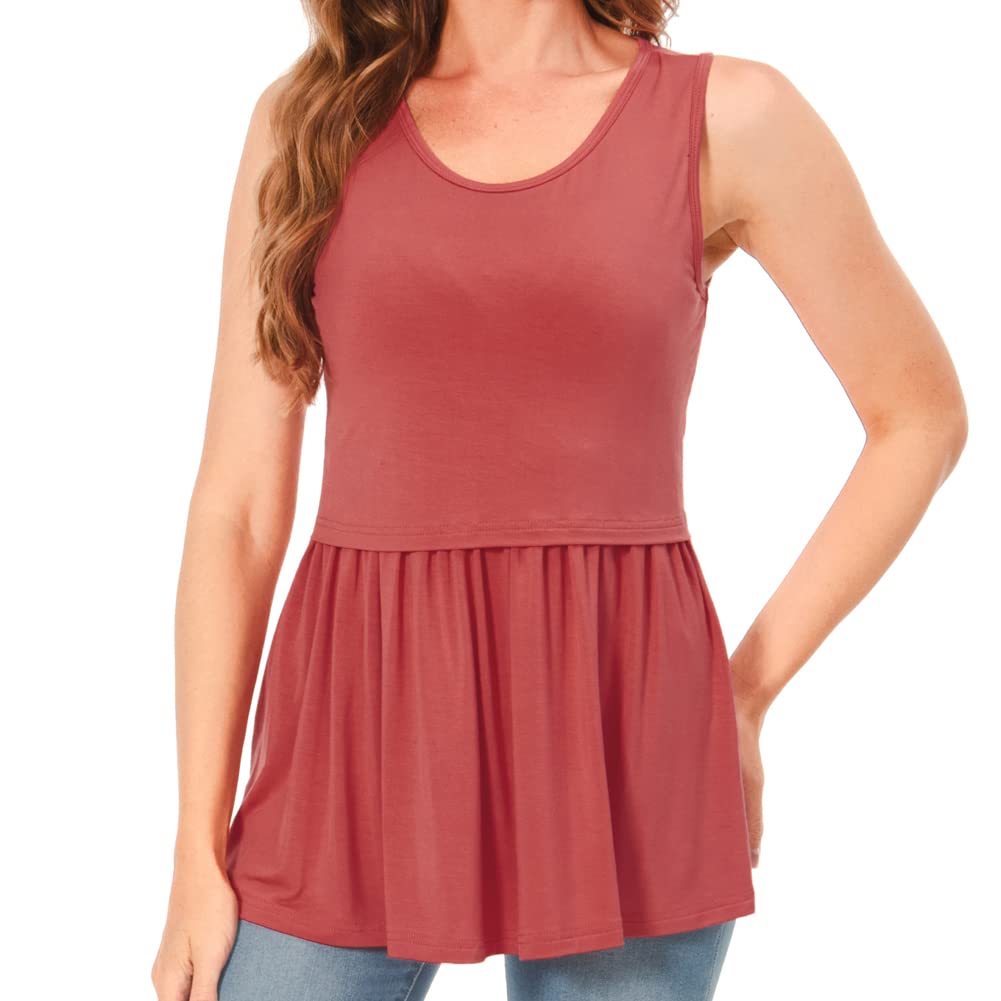 Bearsland Camiseta sin mangas de maternidad para mujer, cuello redondo, suave, para lactancia materna