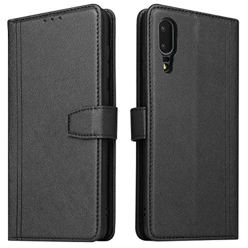 ZRANTU Hülle Huawei P20 Handyhülle mit RFID Schutz, Huawei P20 Klapphülle Leder Handytasche, Flip Case Brieftasche mit Kartenfach/Magnetverschluss Lederhülle für Huawei P20 (Schwarz) Cover