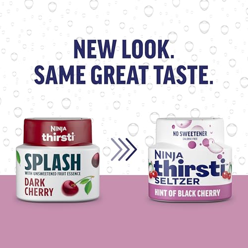 Image of Ninja Thirsti Flavored Water Drops, SELTZER Black Cherry, Crisp and Refreshing Sparkling Water, Zero Calories, Zero Sugar, Zero Sweeteners, Makes 20, 12oz drinks, 3 Pack, WCFCHYAM