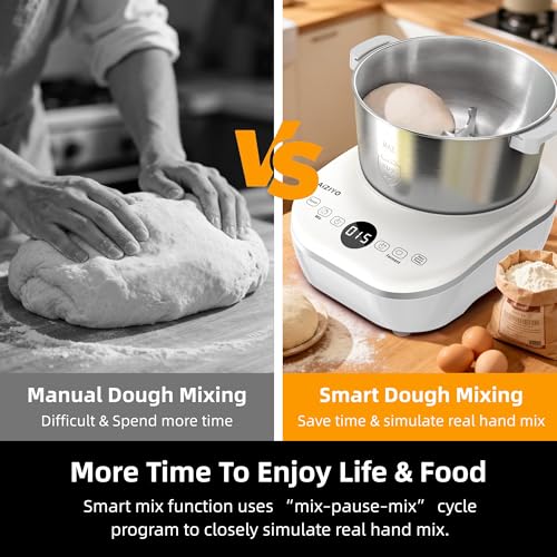 Image of AIZIYO DoughChief, 5.3QT Dough Mixer, Dough Maker with Ferment Function, 304 Stainless Steel Bowl, Removeable lid, Touch Panel Control, Electric Dough Proofing Box for Pizza & Bread