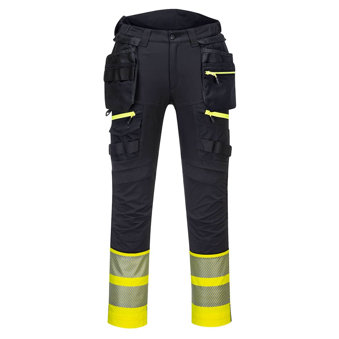 Portwest Men's Jaune - Trousers De Travail Holster Haute Visibilité De Classe 1 Dx4 50 /Noir