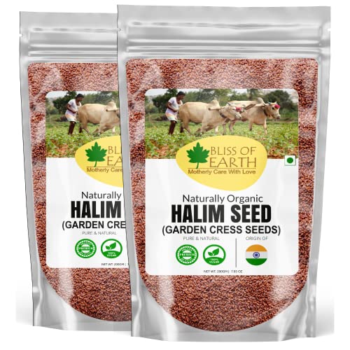 Bliss Of Earth Halim Seeds Organic for Eating Aliv Seeds for Hair & Immunity Booster Foods Pack of 2x200gm