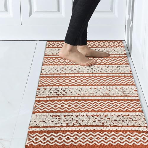 Image of Premium Cotton Runner Rug - 2x5 ft Lightweight Carpet for Indoor & Outdoor Use, Ideal for Narrow Spaces