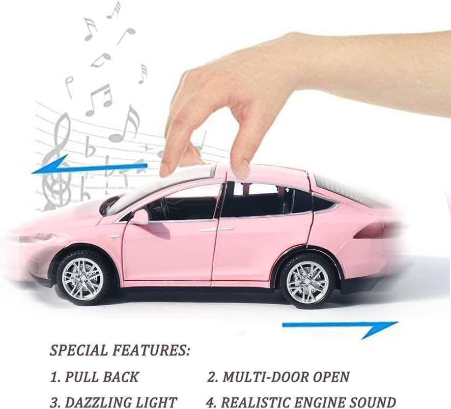 Miniatura 5 de 132 aleación Tesla X90 modelo de coche de juguete electrónico con luces y música, juguete de coche fundido a presión compatible con Tesla Model X,