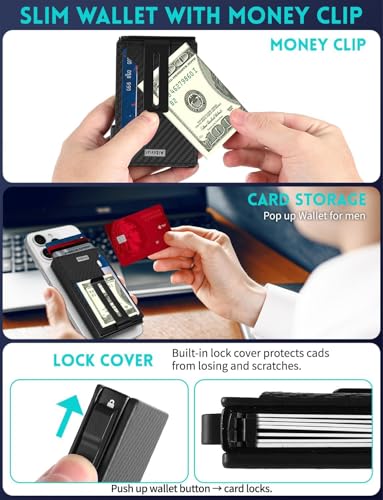 Image of Ridge Wallets for Men,Magsafe Wallet with money clip,Pop up wallet | Magneitc Wallet for iPhone 17 /16 /15 /14 /13 Pro Max,Magnetic Wallet stand,Slim wallets for men,pop up Wallets for Men's Gifts
