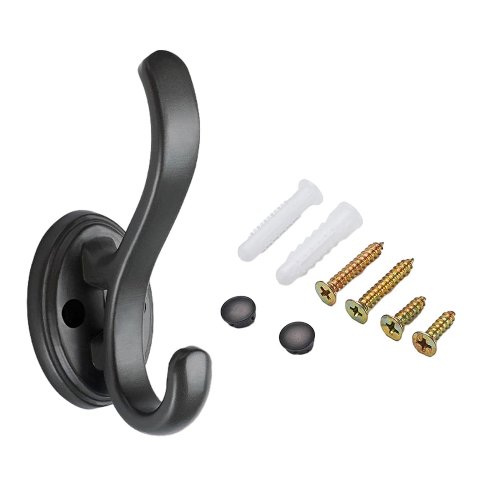 Nucelit of 4 Metal Entryway Hooks Sturdy and Space Saving Entryway Kitchen Bathroom Storage Organizer Hangers for Bags Hats Door Back Hook