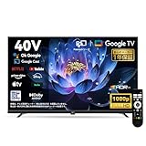 FPD チューナーレス テレビ 40V型 FHD Google TV フレームレス液晶テレビ Google Cast対応 インターネットビデオ HDR10 Dolby Audio搭載 音声検索 VESA規格対応（CG40-P2 2024年モデル）