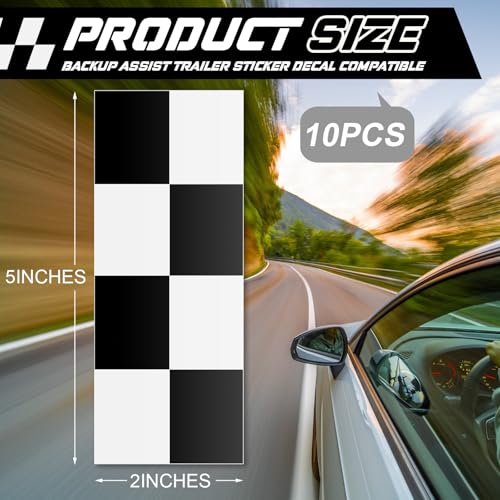 Image of Fuyoooo 10 Pieces Backup Assist Trailer Stickers Trailer Decals Compatible with F150 2015-2023 EU5A-19D534-EA(Black White)