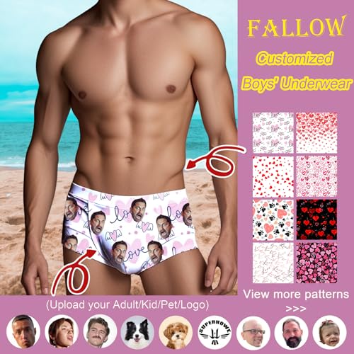 Custom Face Boxers for Men Boyfriend Husband,Personalized Funny Underwear Custom Valentine's Day Gifts for Lovers;S-XXL2