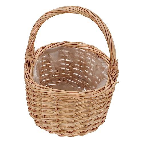 YARNOW 1 Cesta De Almacenamiento Para Batidor De Pan Cesta Decorativa Cesta De Jardín Con Asa Cesta A Prueba De Lino Cesta De Picnic Almacenamiento Apilable Cesta Grande