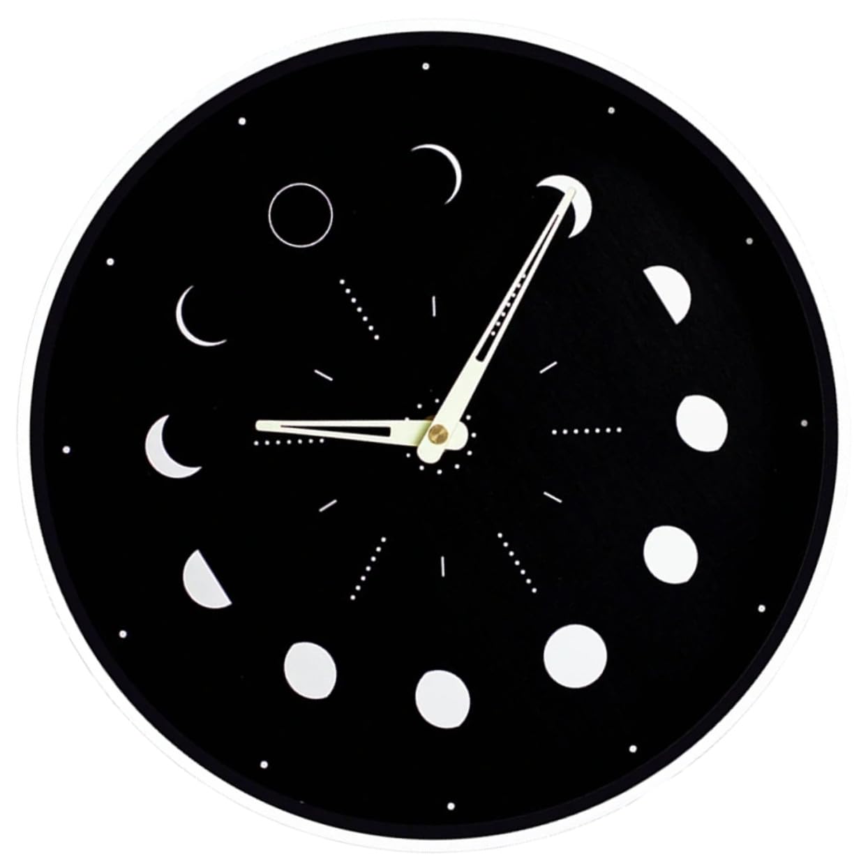 Horloge phosphorescente lune décoration salon et chambre en bois