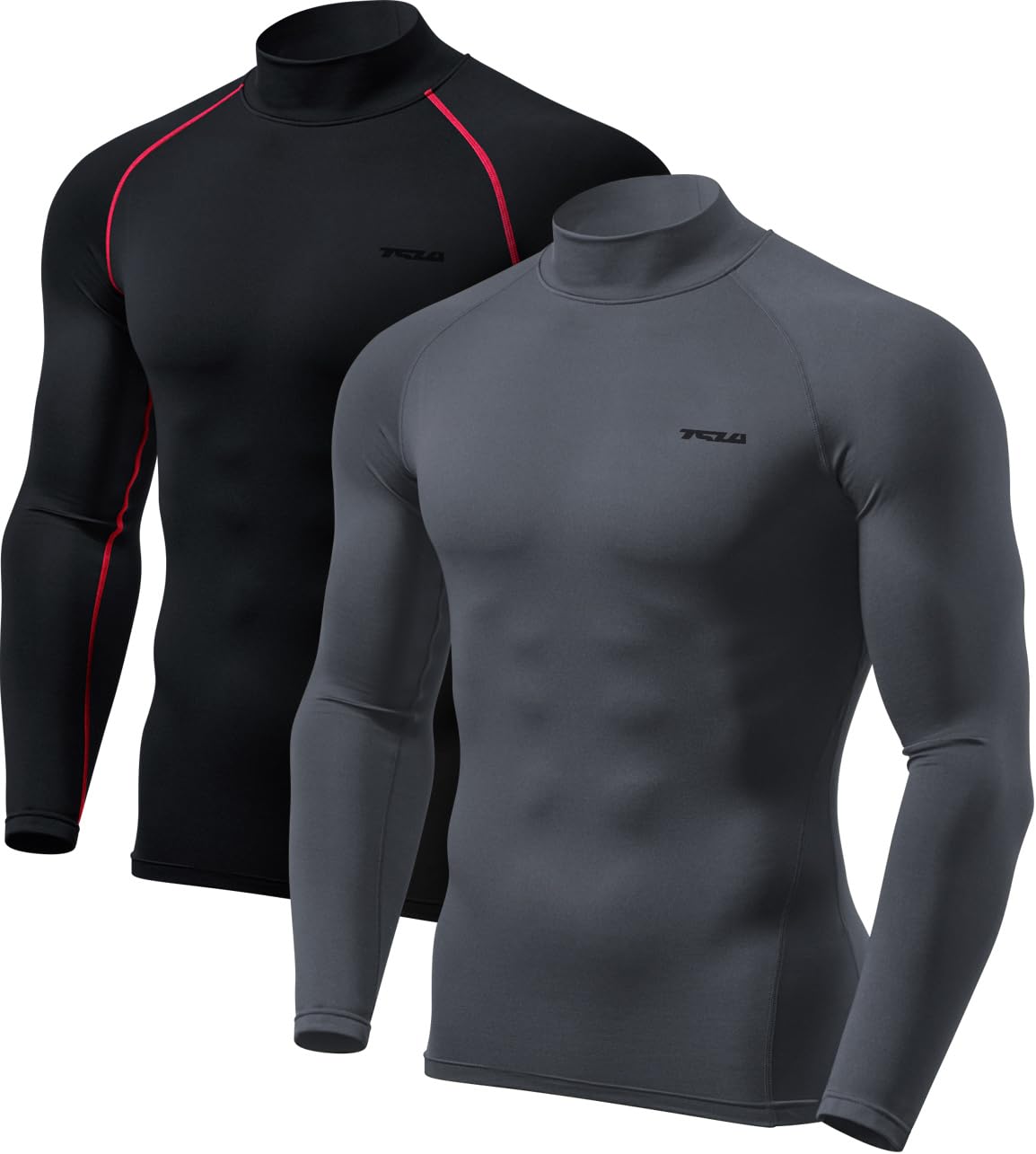 Men's (Pack of 1,2) Thermal Wintergear Compression Baselayer Mock Long Sleeve Shirt