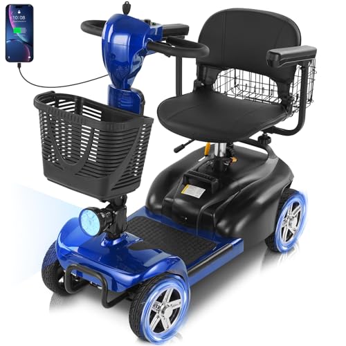 15/30 Miles 4 Wheels Mobility Scooter for Adults&Seniors Up to 300LBS, 350W...