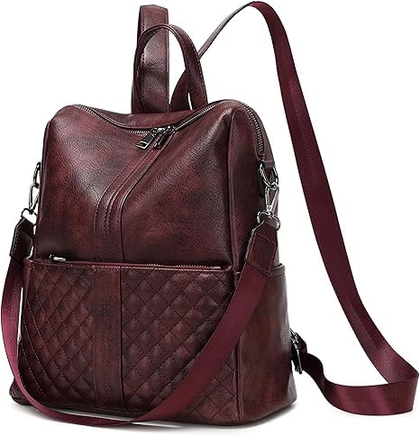 Image of Leather Backpack for Women | Large Capacity | College and Office use | PU Leather | shoulder bag for Ladies,