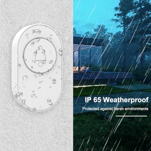 Timbre inalámbrico impermeable con volumen ajustable y luz indicadora de aviso 7