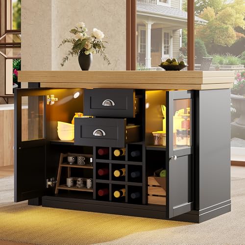 Mesa de cocina independiente Merax para cenas con iluminacion LED 3