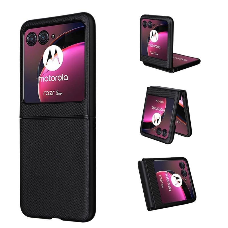 SmartPoint Carbon Fiber Flexible Hard PC Back Cover Anti-Scratch Shock Absorption Cover for Motorola Razr 40 Ultra - Black Texture (B0DDT9BW13) Amazon Price History, Amazon Price Tracker