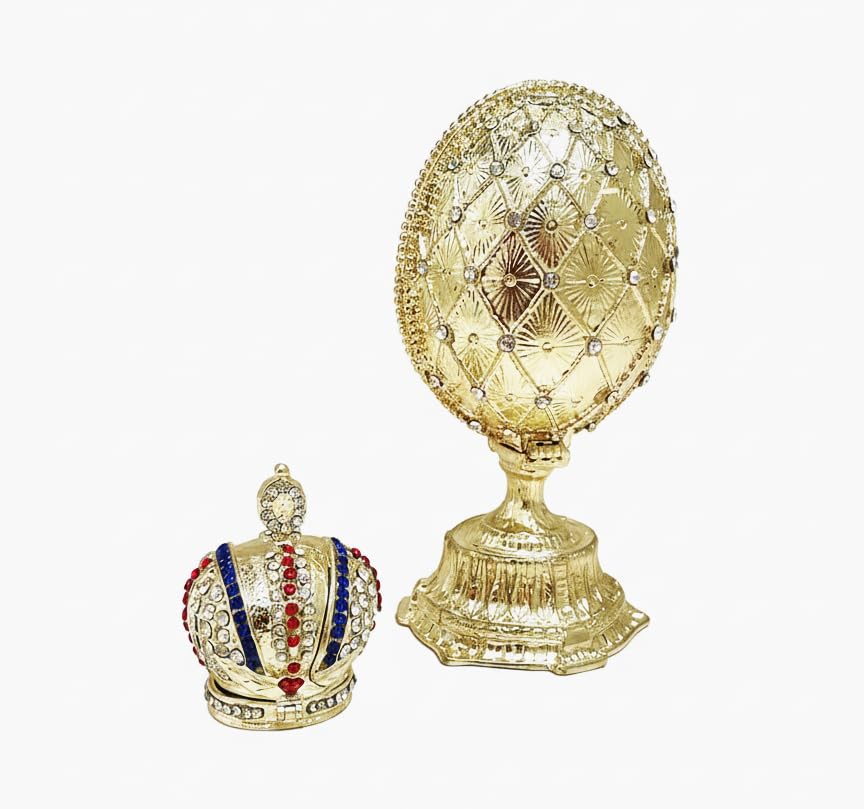 Œufs de Fabergé russe en or pur pour sublimer la décoration de votre coiffeuse de chambre