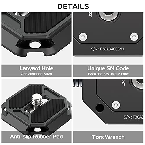 Image of ULANZI F38 Camera Quick Release Plate with 1 /4 inch to 3 /8 inch Screw Thread