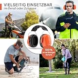 Senner ® WorkPro Ultra | Gehörschutz für Arbeit und Freizeit – Größenverstellbare Ohrenschützer - Hochwertige Lärmschutz Kopfhörer mit SNR von 34 dB - Kapselgehörschutz Schwarz/Orange - Unisex