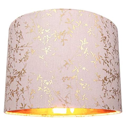 Modern Soft Pink Cotton Lamp Shade with Floral Design Cover
