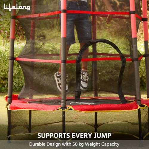 Image of Lifelong 55-Inch Trampoline for Kids with Safety Net & Spring Cover Padding, Exercise Rebounder for Indoor & Outdoor Use, Kids Jumping Bouncer for Home