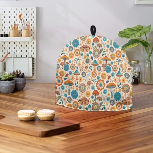 Image of Thanksgiving Large Tea Cozy for Teapot Mushroom Print Thick Tea Pot Cover Home Kitchen Decoration Insulated Teapot Cozy Dust Kitchen Accessories