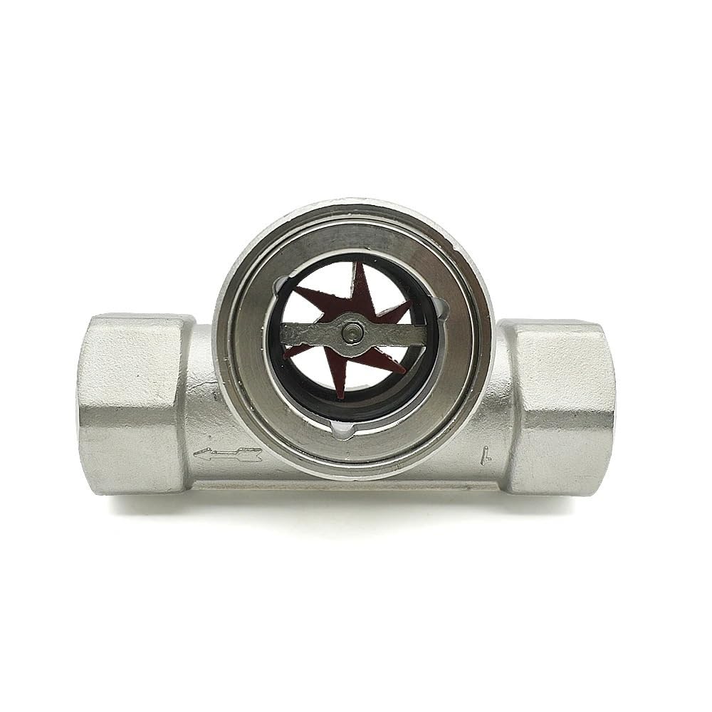 Mirilla de flujo en acero inoxidable 304 de alta pureza con rotor interno SUS316