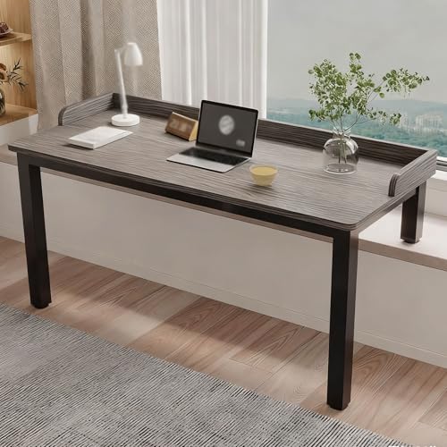 Escritorio moderno de 47 x 22 pulgadas, elegante mesa de oficina gris que ahorra espacio para el hogar, ideal para trabajo remoto, configuración de juegos, espacios pequeños y estudio
