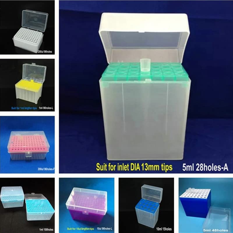 1 pièces en Plastique Porte-Embout de Pipette boîte for 10ul 200ul 1ml 5ml 10ml Embouts, Embouts Support de boîte de Rangement Pipetteur Fournitures de Laboratoire (Size : 5ml 48holes)