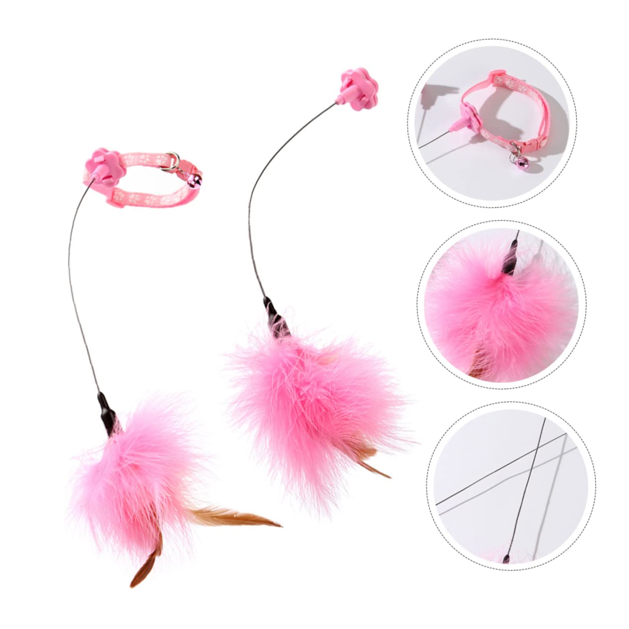 Milisten 2pièces Jouets Interactifs pour Chats avec Plumes Canne à Jouer pour Instinct De Chasse des Félins Idéale pour Jeu Intérieur
