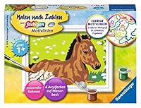 Ravensburger CreArt 29687 - Kleines Fohlen - Malen nach Zahlen Pferd für Kinder ab 7 Jahre, Malset mit Rahmen, Pinsel und Acrylfarben, Geschenk für Mädchen und Jungen