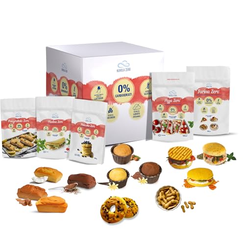 PERSONALIZA tu KIT CERO CARBOHIDRATOS Nuvola Zero, PaneZero, DolceZero, snacks dulces y salados, preparaciones en polvo sin azúcar, gluten y lactosa. ¡Rico en fibra y proteínas!