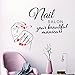 Elegant Nail Salon Wall Decal - Removable PVC Sticker Featuring Manicure Hands, Nail Polish, and Beauty Quote - Perfect for Nail Spa, Beauty Salon, or Makeup Room Decor - 22