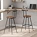 MAHANCRIS Bar Stools, Set of 2 Bar Chairs with Backrest and Footrest, 26
