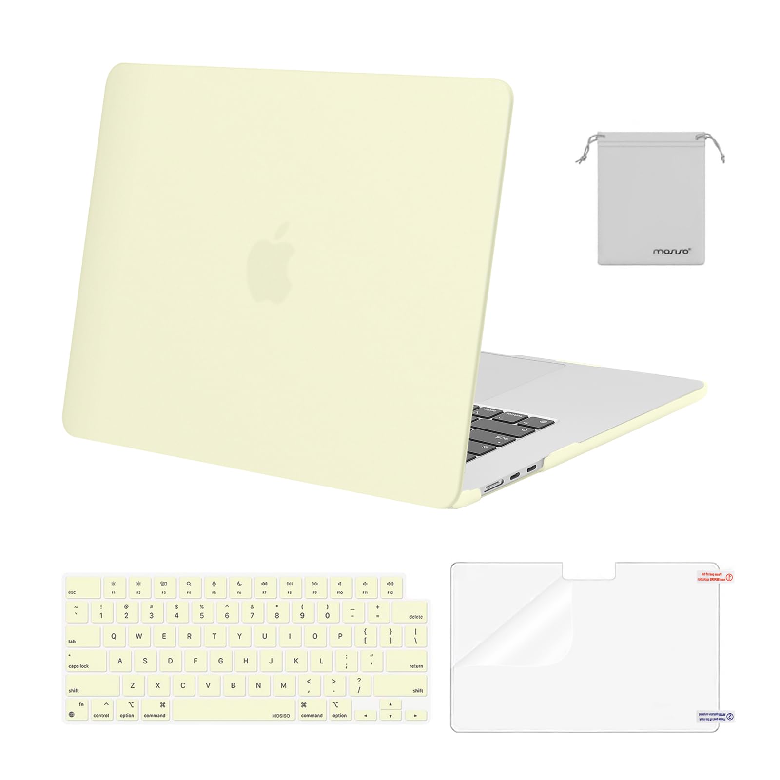MOSISO Compatible with MacBook Air 15 inch Case 2024 2023 Release M3 A3114 M2 A2941 with Liquid Retina Display&Touch ID, Plastic Hard Shell&Keyboard Cover&Screen Protector&Storage Bag, Pastel Yellow (B0C81MHY6X) Amazon Price History, Amazon Price Tracker