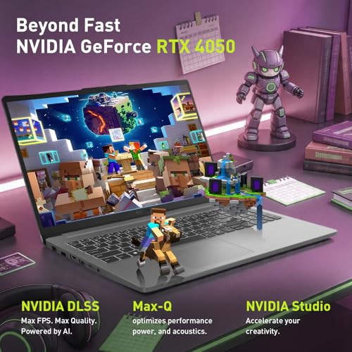 Image of Lenovo LOQ 15.6 inch Gaming Laptop, AMD Ryzen 7 7735HS Laptop with FHD 1920 * 1080 144Hz Display, GeForce RTX 4050, 16GB DDR5 + 512GB SSD, Backlit Keyboard, Wi-Fi 6, Windows 11 Home, Grey